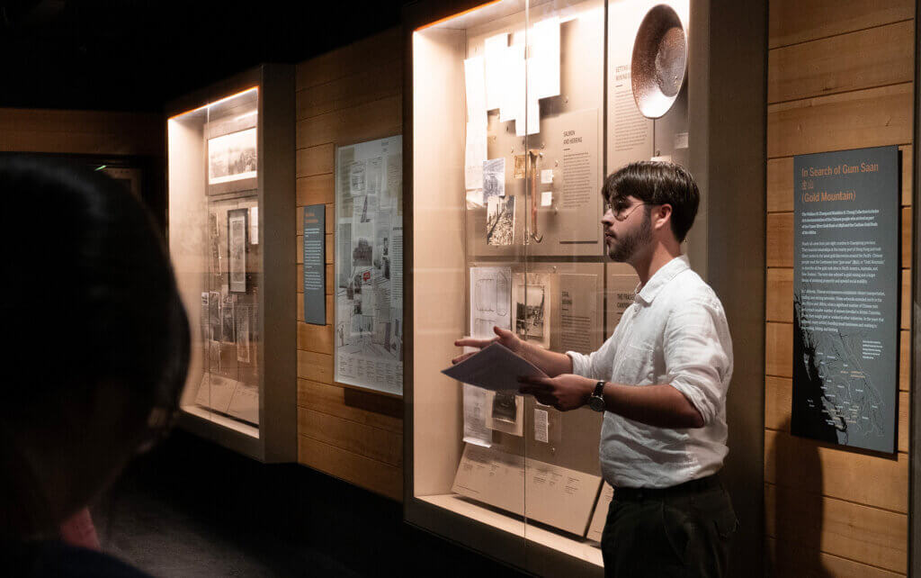 Person giving a tour at the Chun | Lind Gallery